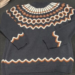 Stylish Gray and Orange Women's Sweater